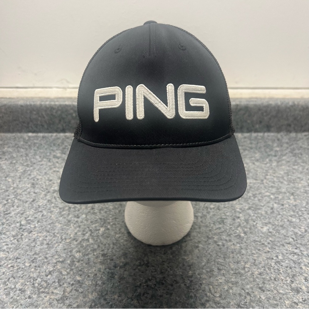 PING Golf Hat 110 Black Snapback One Size Cap Performance Flex Fit
